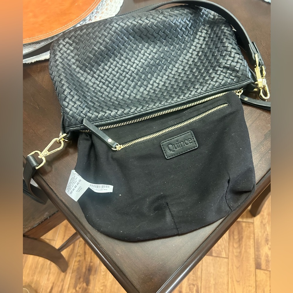 Quince Italian Leather Mini Shoulder Bag Black - Picture 7 of 12